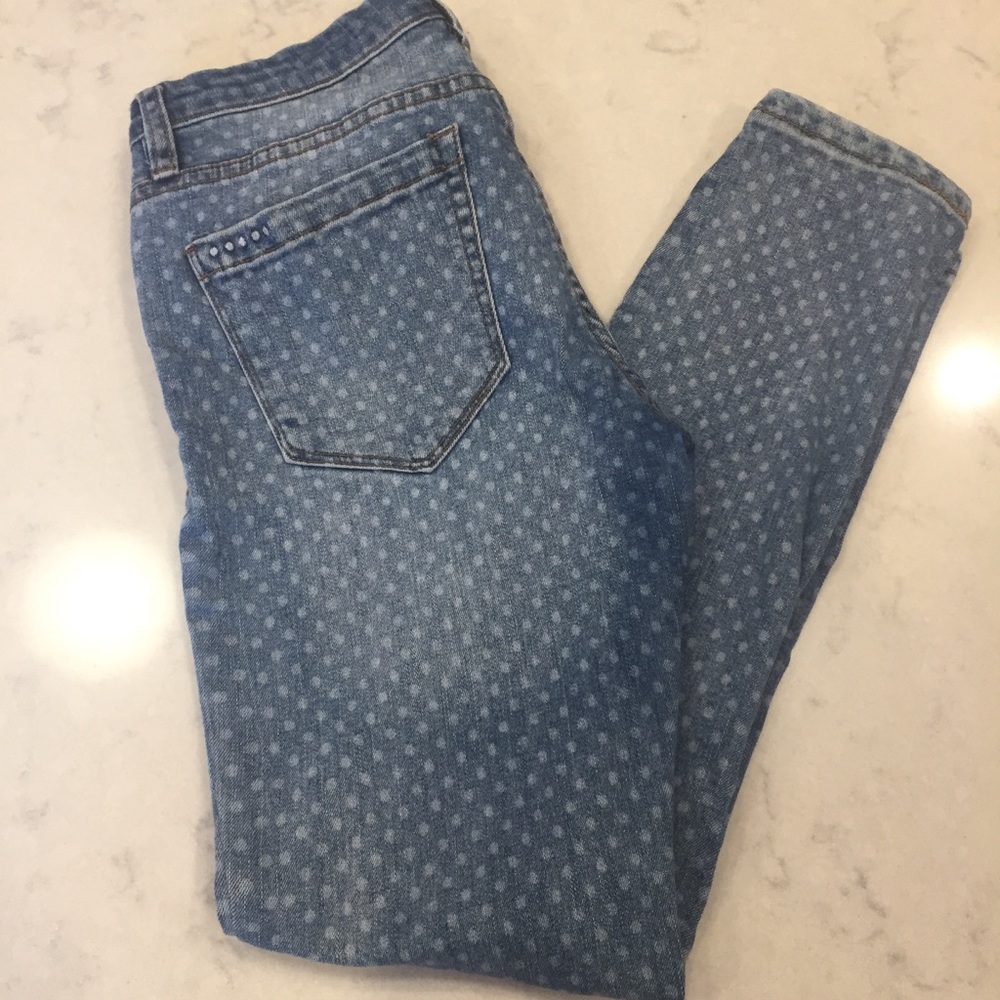 BlankNYC polka dot pattern cropped jean. Sz 27.